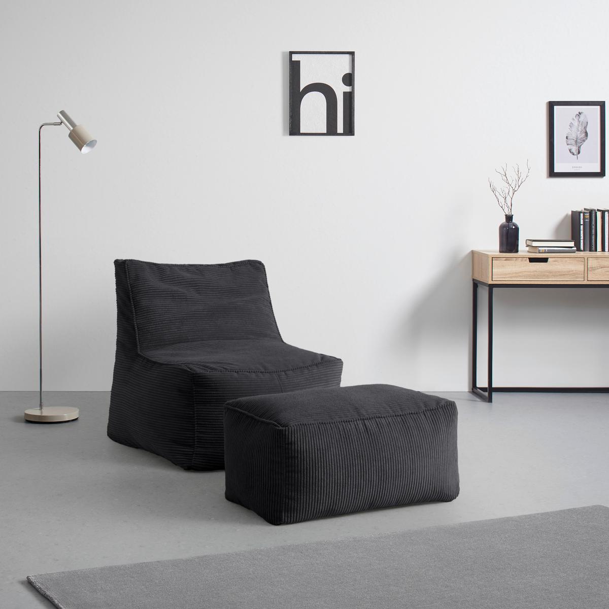 Sedací vak CAROLINE, antracit.menčester, max. 90 kg - antracitová, Modern, textil (75/84/88cm) - Mömax