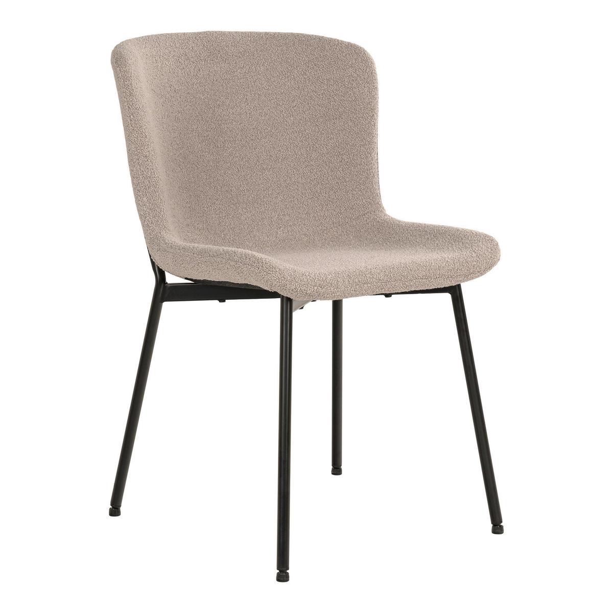 Stuhl-Set Maceda Beige B: 48 cm - Beige/Schwarz, MODERN, Textil/Metall (48/83/59cm) - MID.YOU