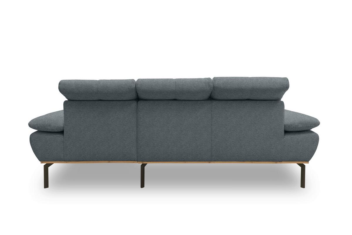 Ecksofa Grau S: 242x170 cm - Wildeiche/Schwarz, Design, Holz/Textil (242/170cm) - MID.YOU