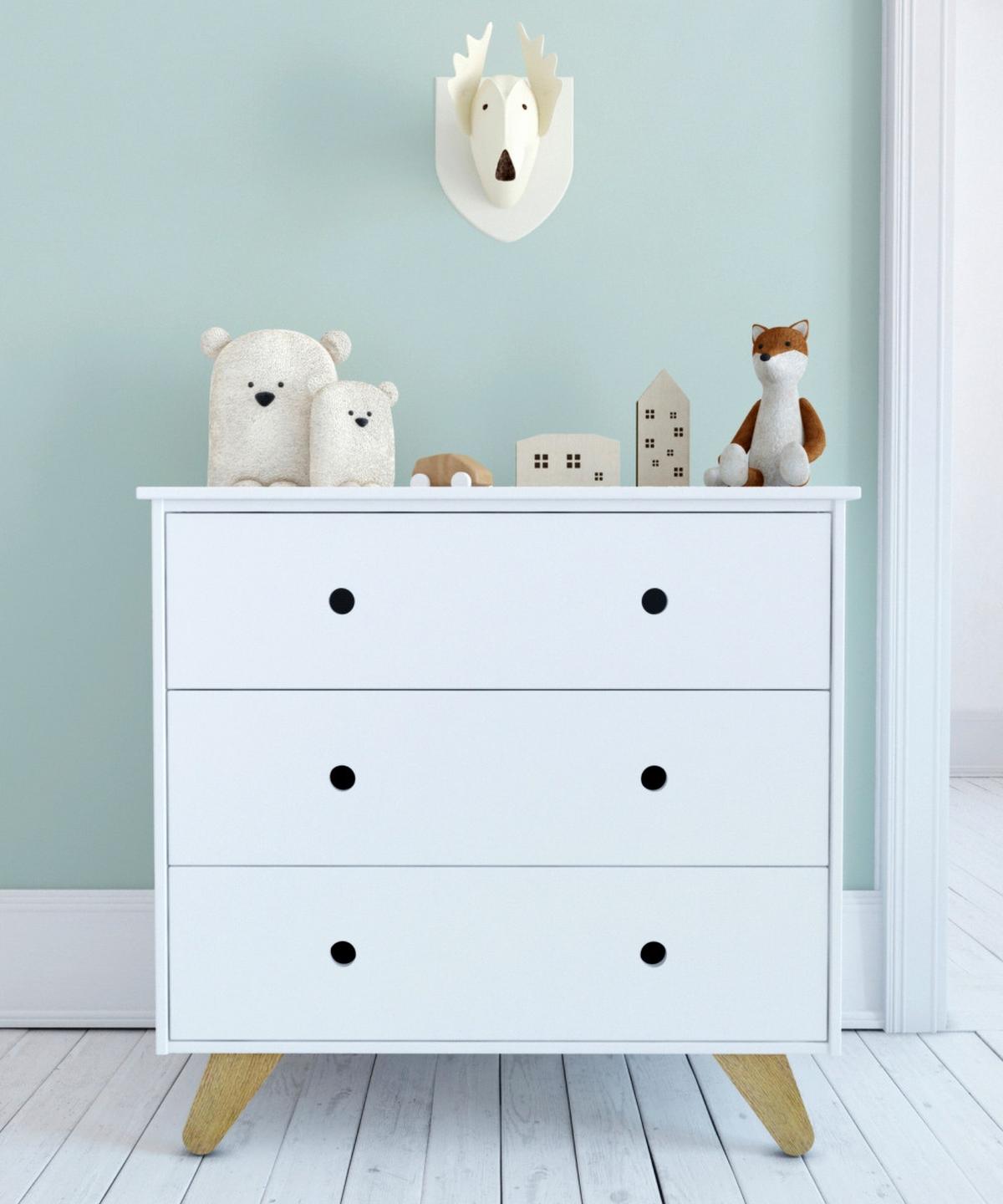 KOMMODE Weiß B: 95cm - Naturfarben/Weiß, Design, Holzwerkstoff (95/90/50cm) - Livetastic