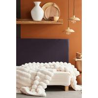 KOŽEŠINOVÁ DEKA BLANKET MOKA CREAM - bílá, textil (130/180cm)