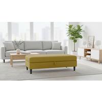 Hocker Hannover Currygelb, mit Stauraum - Currygelb/Schwarz, Basics, Textil (130/43/69cm) - Livetastic