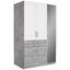 Kleiderschrank mit Spiegel 136cm Tulln Extra, Stone Dekor - Weiß/Grau, MODERN, Holzwerkstoff (136/197/54cm)