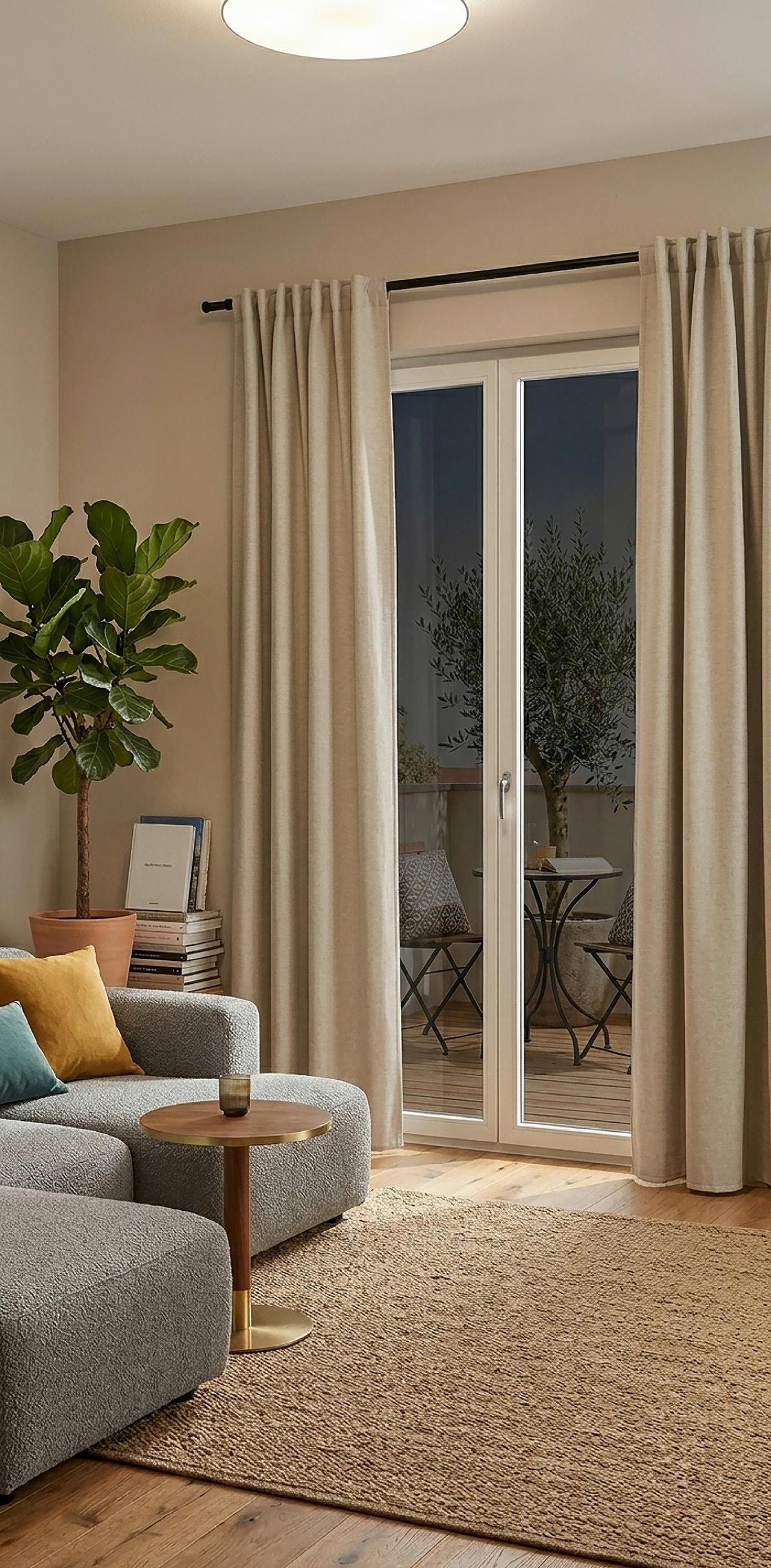 Verdunkelungsvorhang Simone - Sandfarben, ROMANTIK / LANDHAUS, Textil (135/175cm) - James Wood