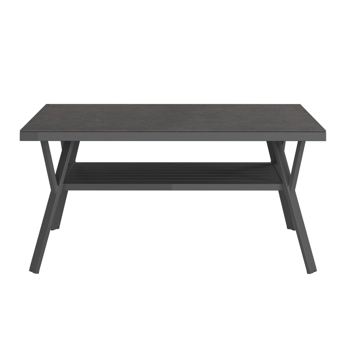 Loungegarnitur Genua - Anthrazit/Schwarz, MODERN, Glas/Textil - Beldano