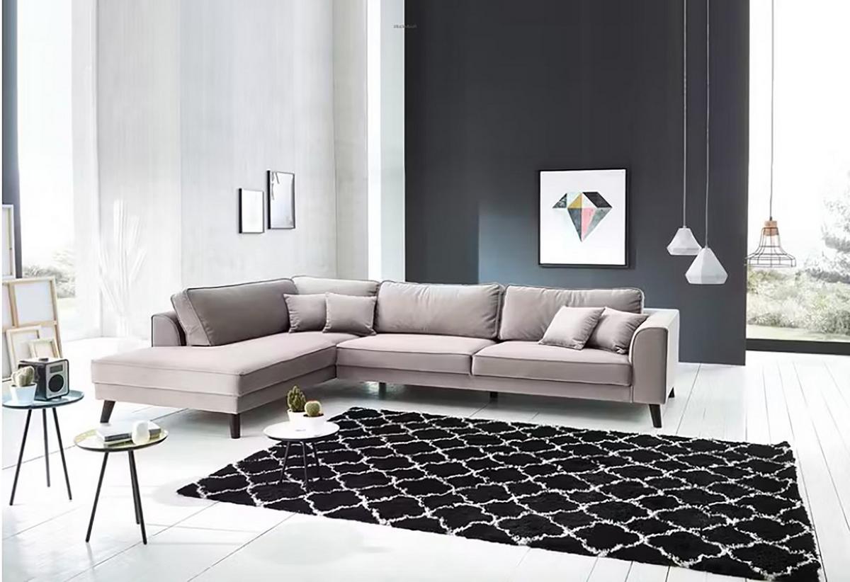 Ecksofa Lumber Jack Hellgrau B: 291 Cm - Wengefarben/Hellgrau, MODERN, Textil (291/85/201cm) - Trendmanufaktur