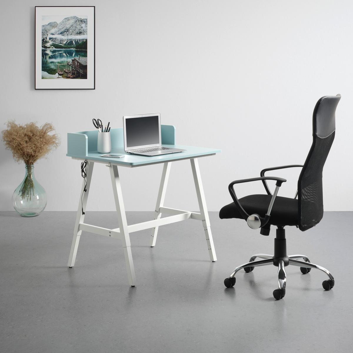 Písací stolík EMMELIE - svetlomodrá/biela, Modern, kov/kompozitné drevo (80/54-85/60cm) - Mömax