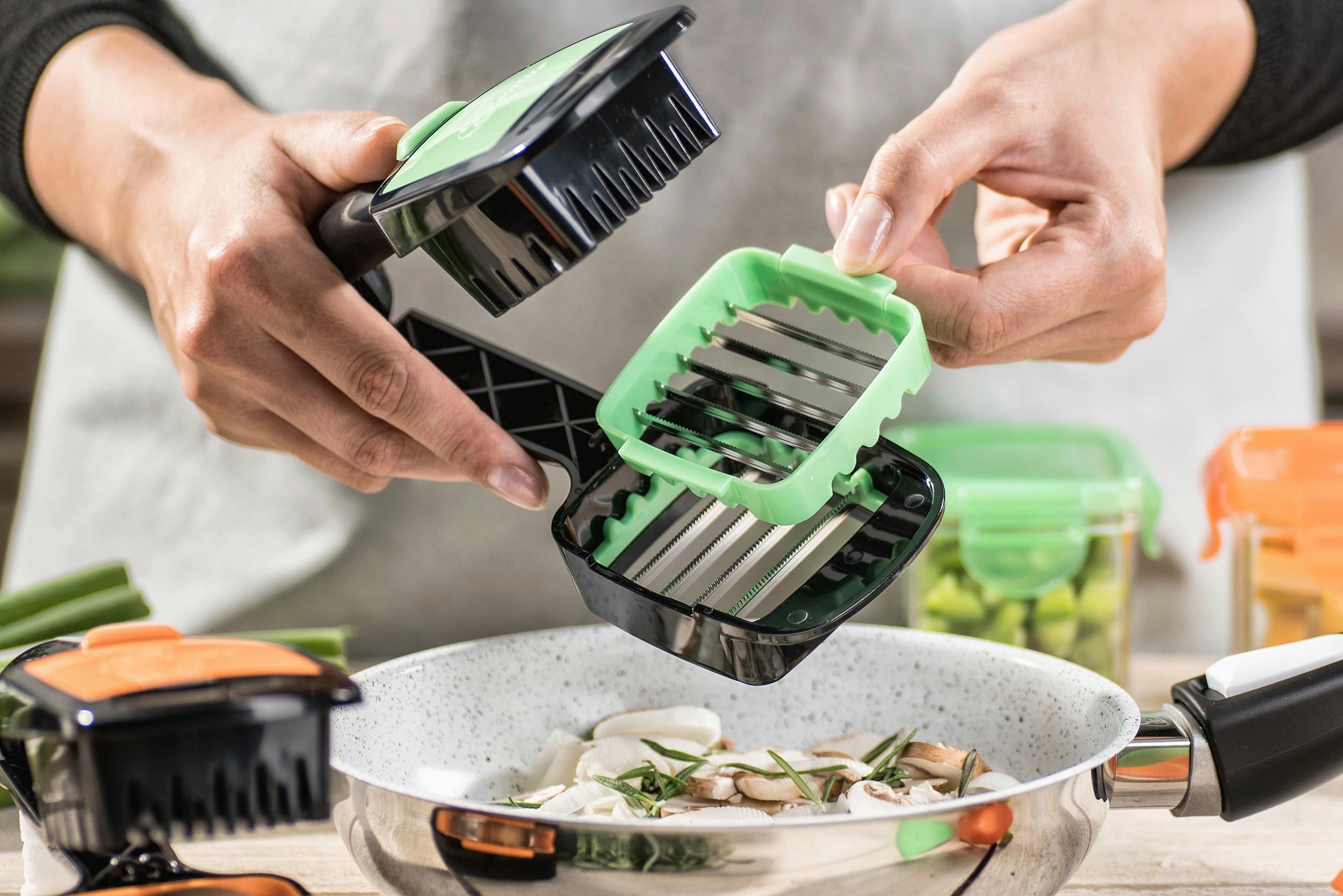 Küchenhelfer-Set Nicer Dicer Quick 5 -teilig. - Schwarz/Grün, Basics, Kunststoff/Metall - Genius