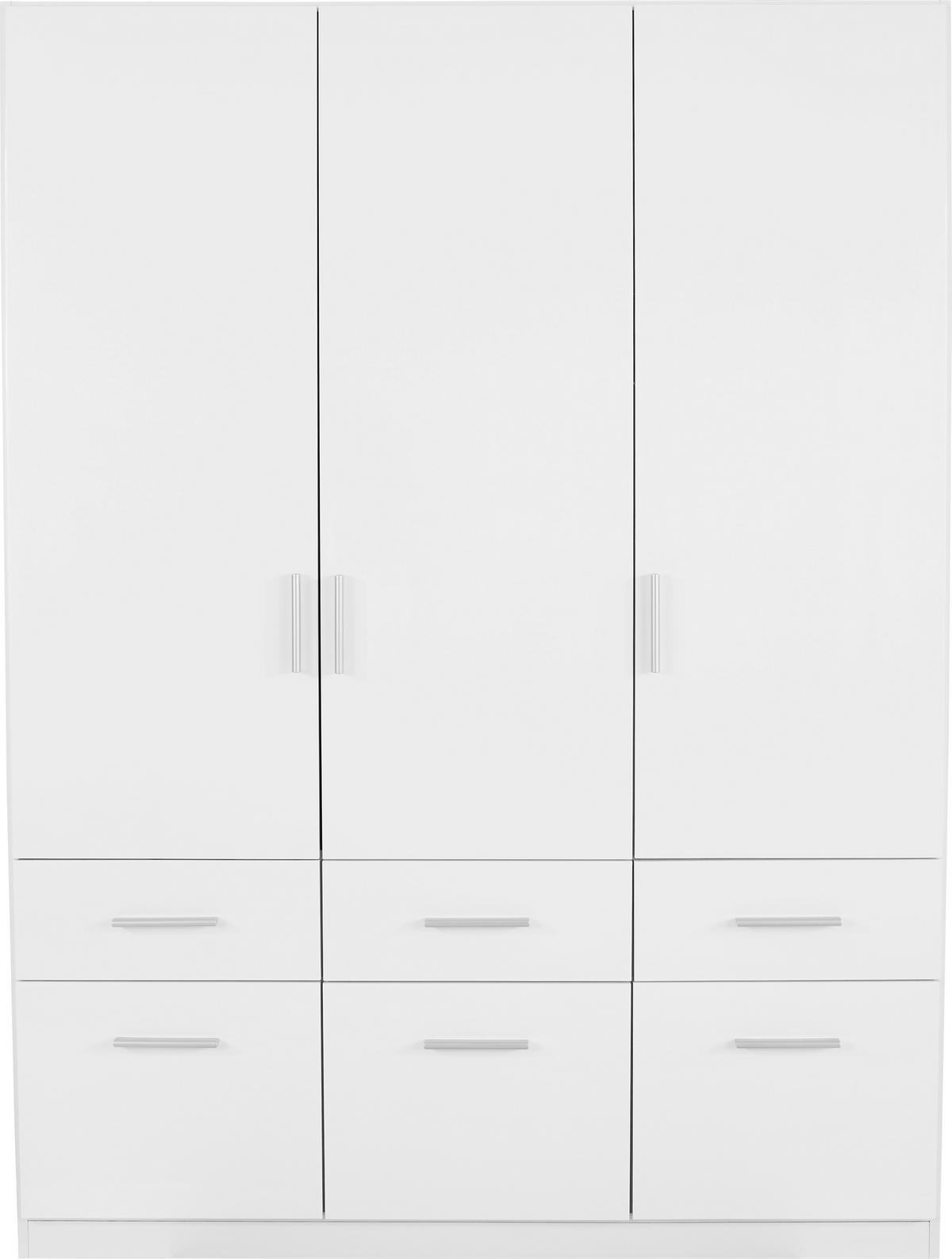 ŠATNÍ SKŘÍŇ CELLE - bílá/barvy hliníku, Moderní, dřevo/plast (136/197/54cm)