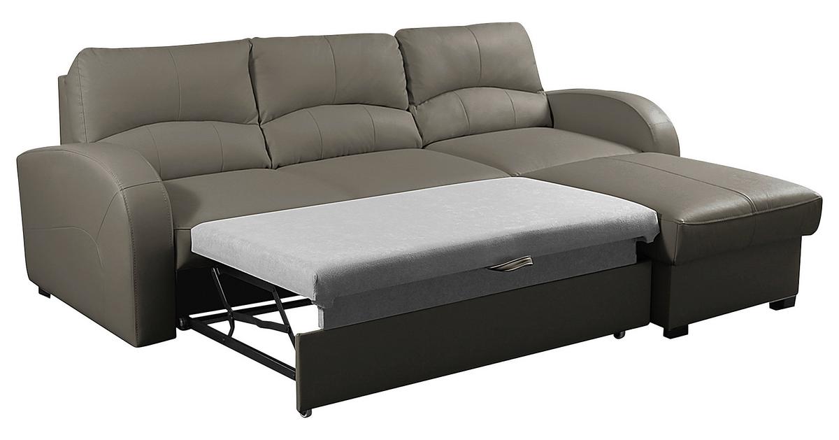 Ecksofa Tilo Schlammfarben S: 227 cm - Schlammfarben/Schwarz, Design, Leder/Textil (227/168cm) - Livetastic