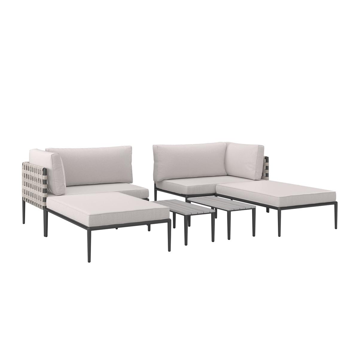 TERASOVÁ SEDACIA SÚPRAVA ENJA - čierna/sivá, Modern, kov/textil (104/60/70cm) - Bessagi Garden