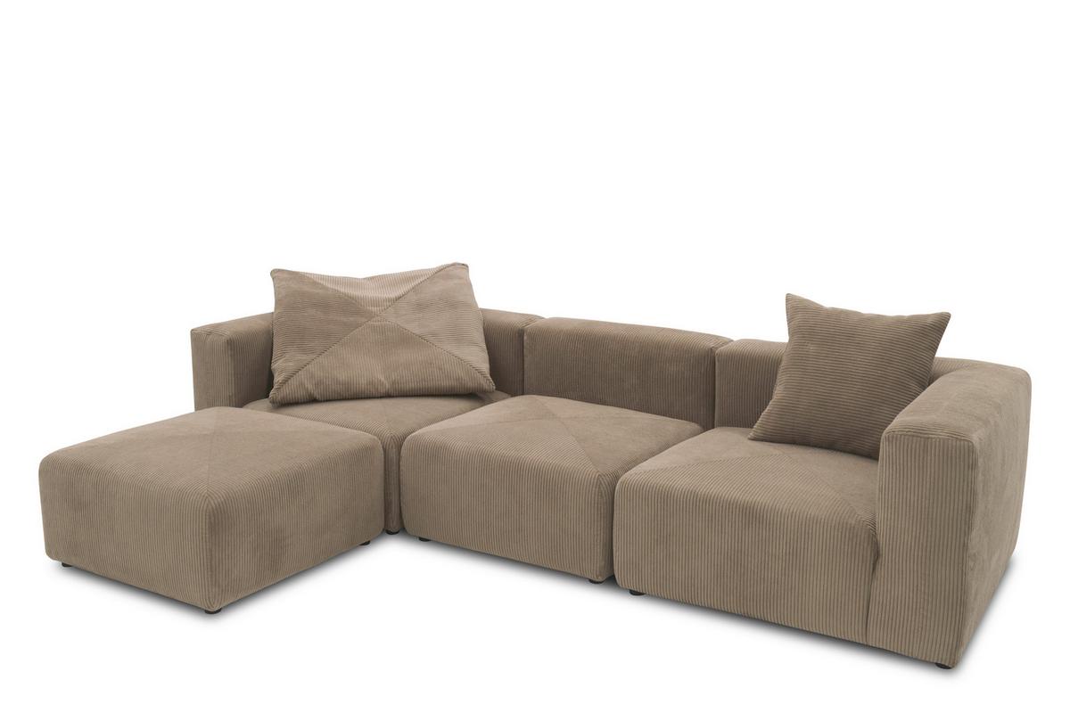 Ecksofa Schlammfarben B: 301 Cm - Schlammfarben/Schwarz, Design, Textil (301/69/193cm) - MID.YOU