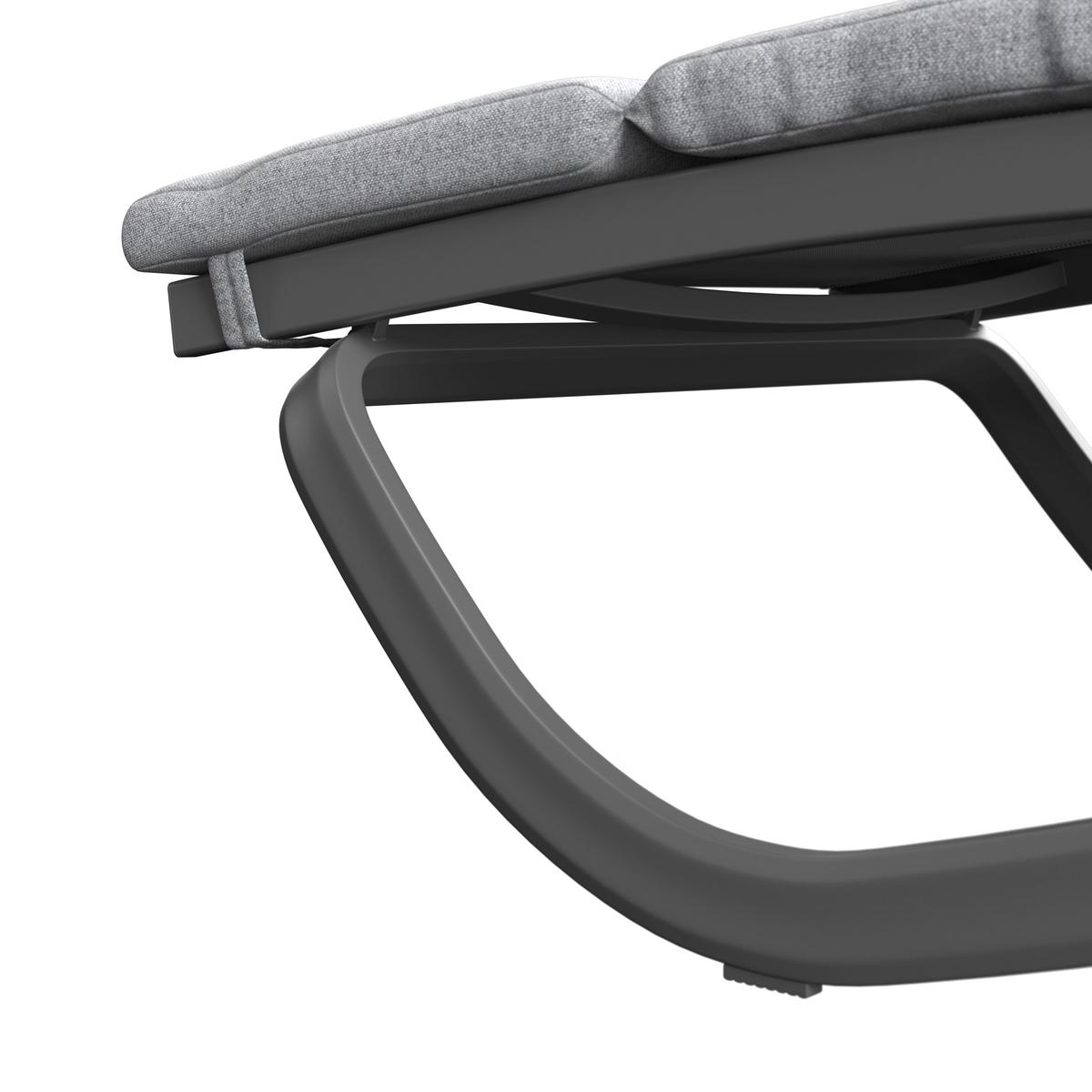 ZÁHRADNÉ LEŽADLO OTTI - sivá/antracitová, Basics, kov/textil (211/44/75cm) - Mömax