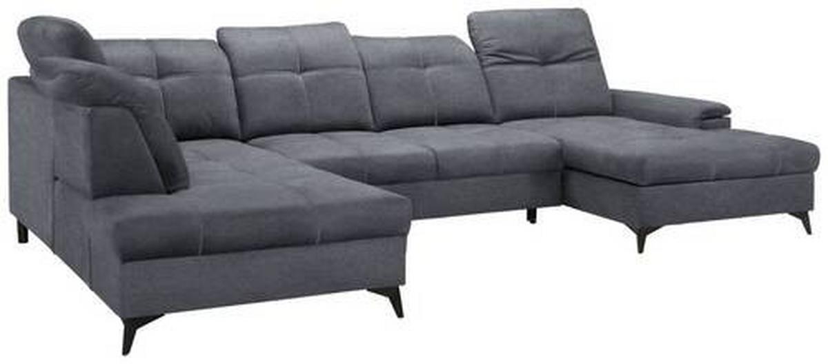 Rohová sedačka U SIERRA, levá, tmavě šedá CLOUD - tmavě šedá, Moderní, kov/textil (230/364/181cm) - Mömax