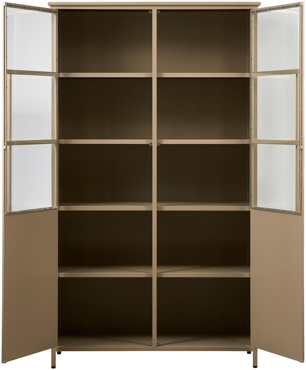 Vitrine Exhibit Khaki B: 99 Cm - Khaki, Design, Glas/Metall (99/170/44cm) - Livetastic