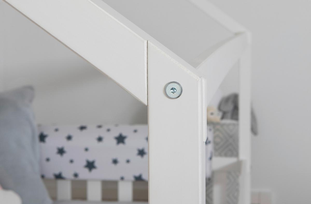 Stauraumbett 207x107 Weiß - Weiß/Naturfarben, MODERN, Holz (100/200cm) - MID.YOU