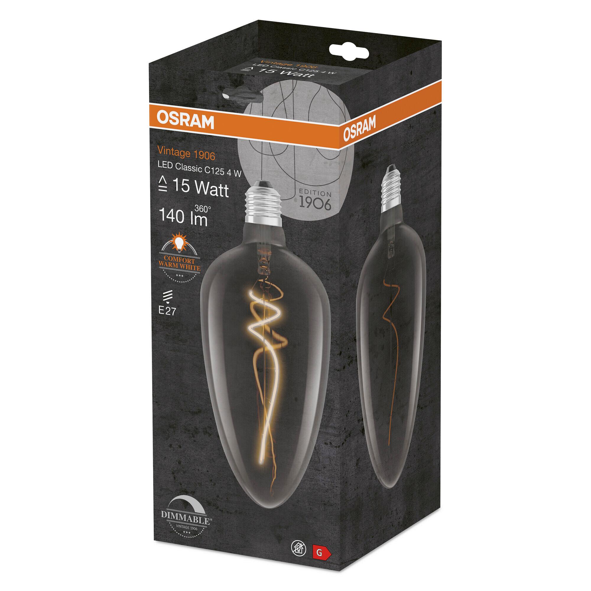 LED-Leuchtmittel Vintage 1906 Led Dim 15  4 W/1 - Hellgrau, Basics, Glas (12,5/28,3cm) - Osram