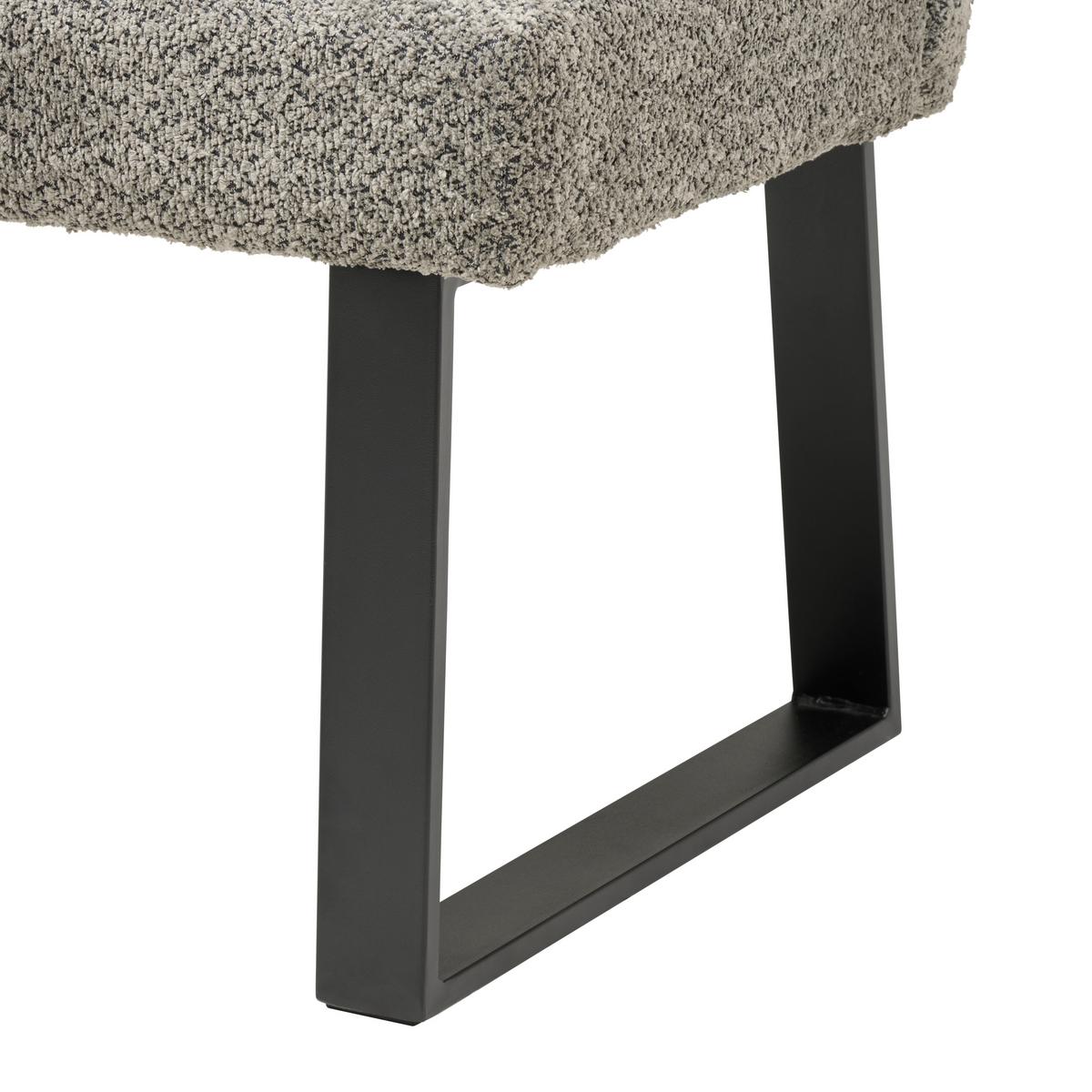 Eckbank Kea Grau, S: 190x150cm - Schwarz/Grau, KONVENTIONELL, Textil/Metall (190/150cm) - MID.YOU