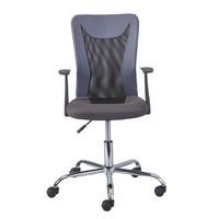 Jugenddrehstuhl Donny Grau / Schwarz - Chromfarben/Schwarz, Basics, Kunststoff/Metall (55/85-95/54,5cm) - MID.YOU