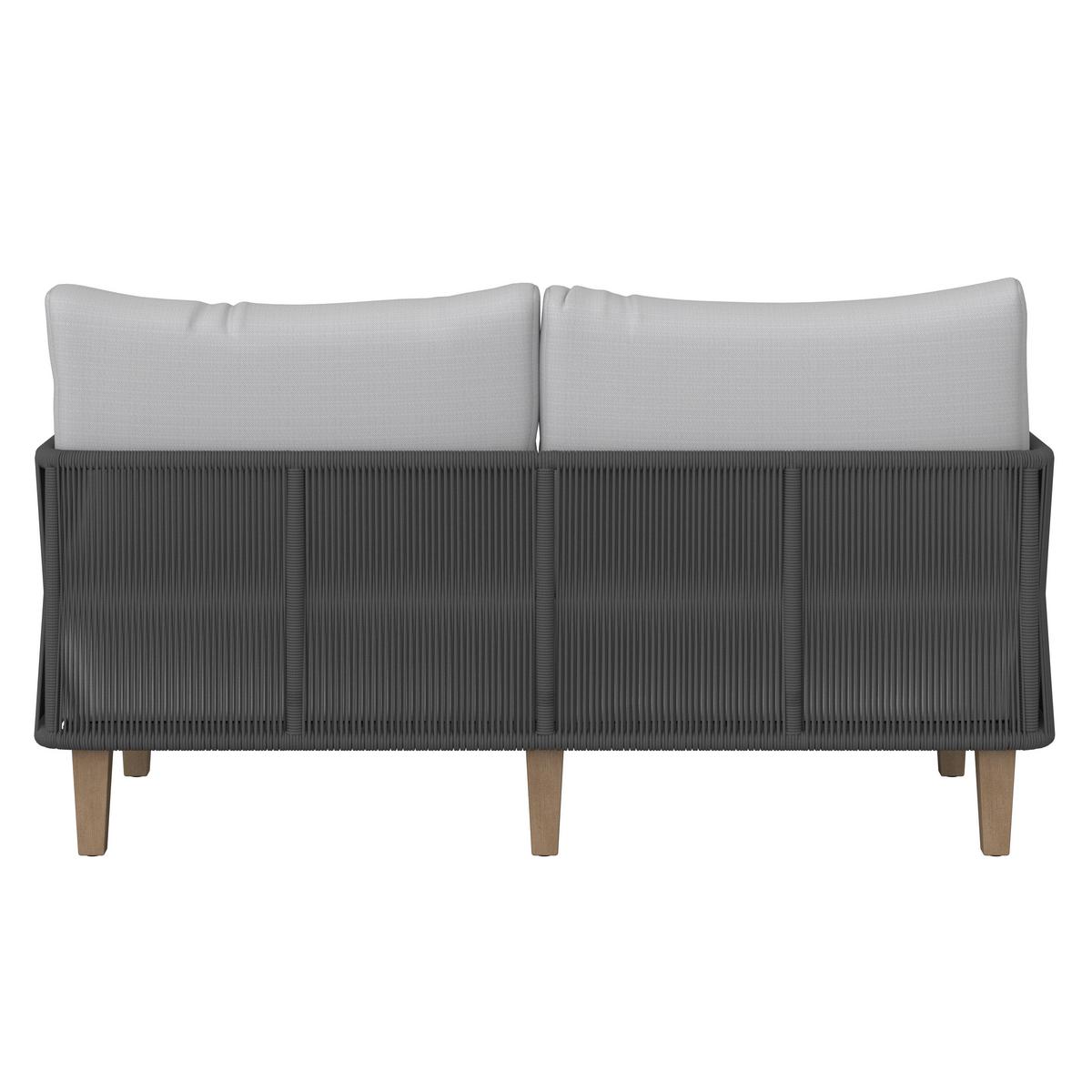 Záhradná sedacia súprava MALIA - farba akácie/svetlosivá, Modern, kov/drevo (146/60/72cm) - Bessagi Garden