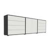 Sideboard Mailand4b:237cmweiß/anthrazit - Anthrazit/Schwarz, MODERN, Holzwerkstoff (237/73/33cm) - MID.YOU