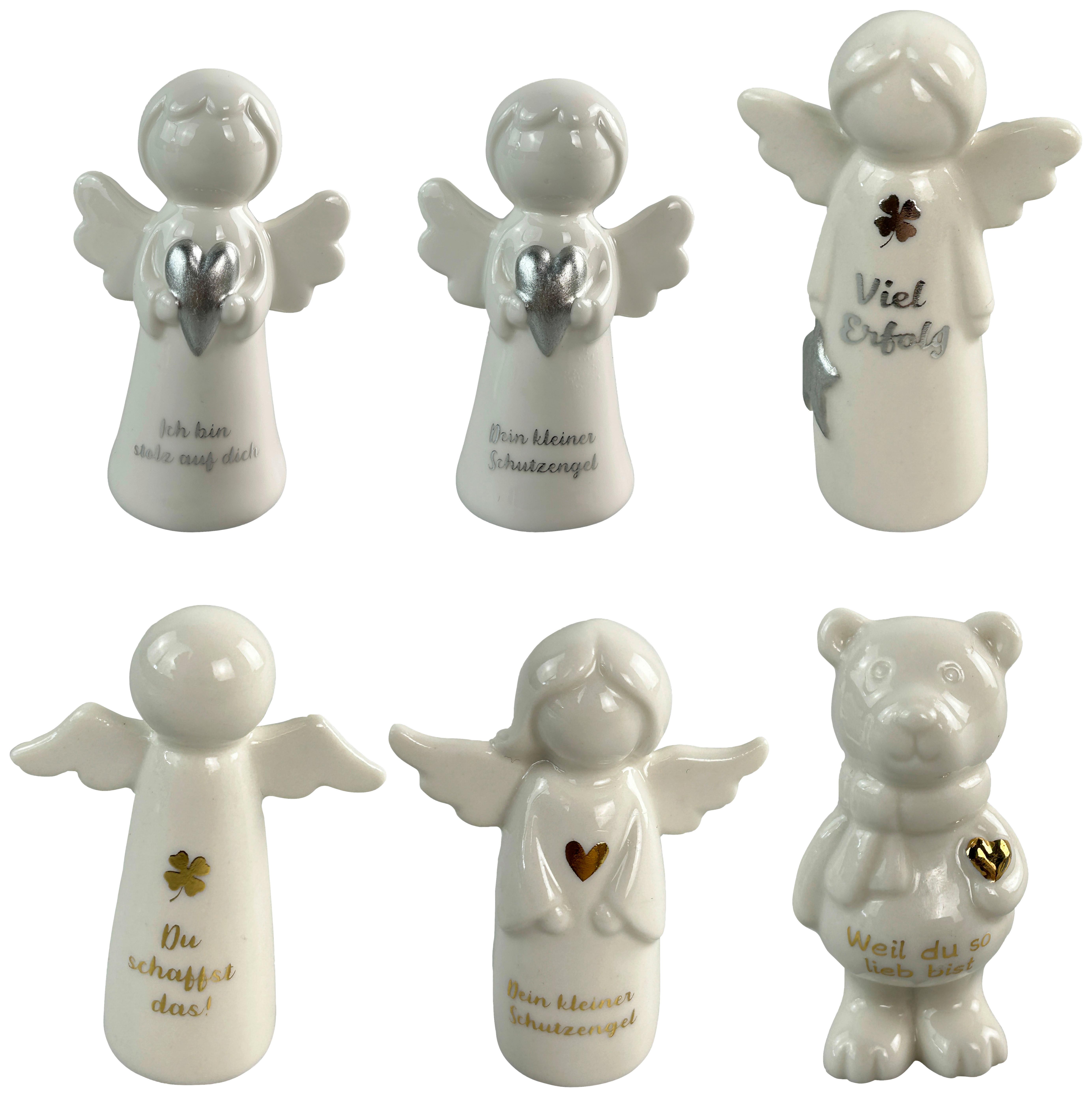 Dekoengel Angely - Silberfarben/Goldfarben, KONVENTIONELL, Keramik (4,6/3,1/6,3cm) - Luca Bessoni