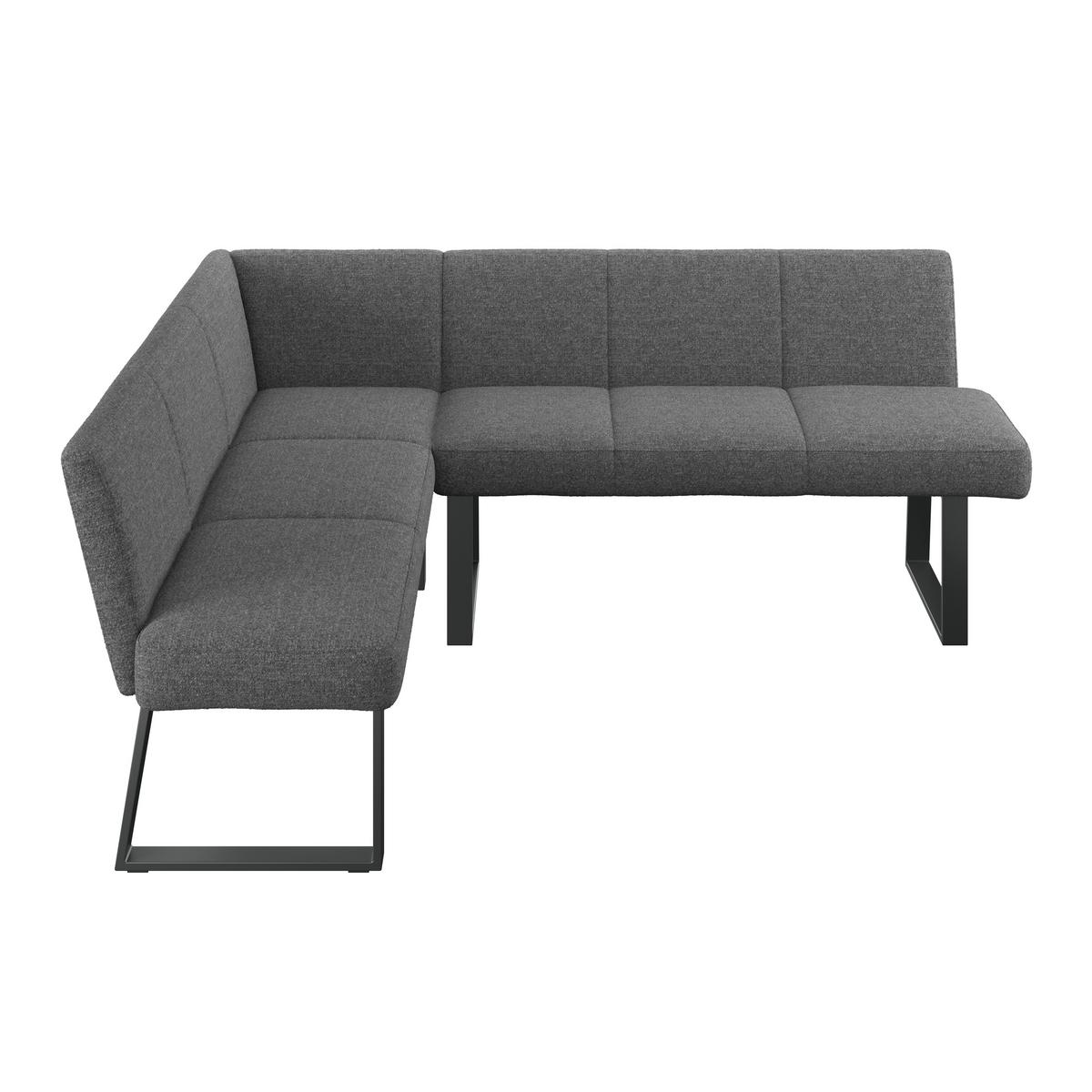 Eckbank Anthrazit/Metallbeine Terri 150x190 cm - Anthrazit/Schwarz, MODERN, Textil/Metall (150/190cm) - MID.YOU