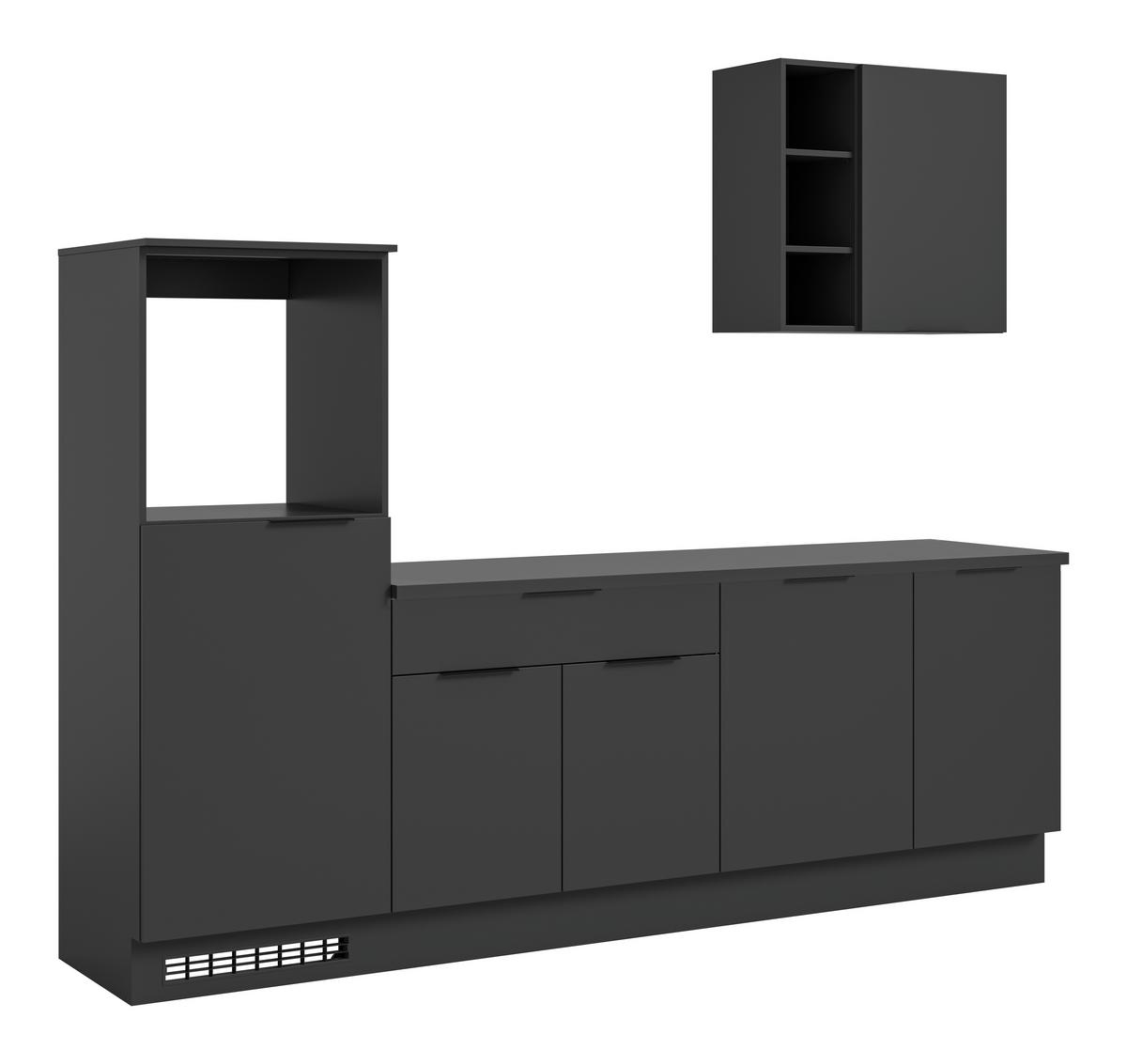 KÜCHENLEERBLOCK CHARLY - Schwarz, MODERN, Holzwerkstoff (260cm) - MID.YOU