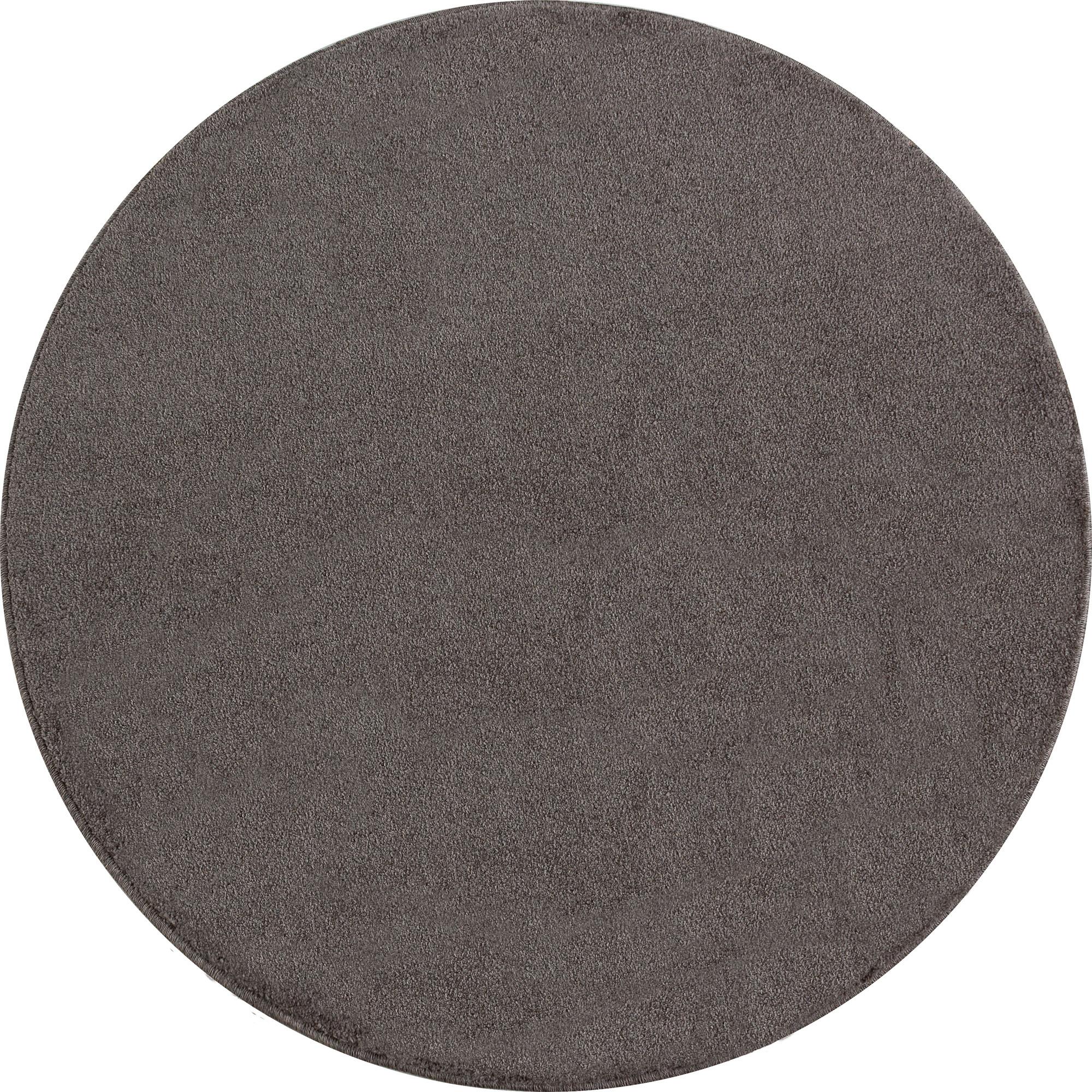 Hochflor Teppich Hellbraun Ata Rund Ø 200 cm