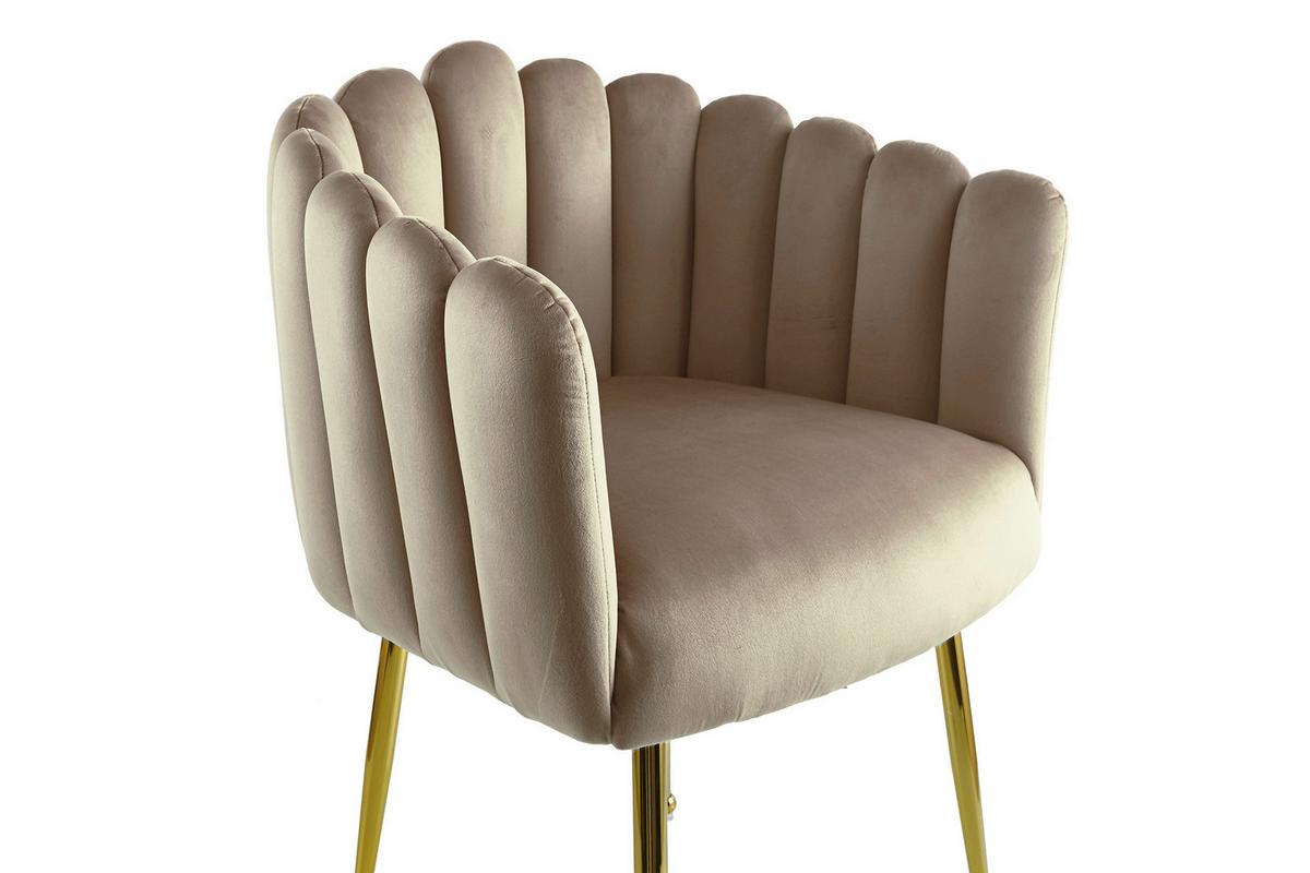 STOLIČKA S PODRÚČKAMI MUCHA - zlatá/béžová, Modern, kov/textil (59/85/56cm) - MID.YOU