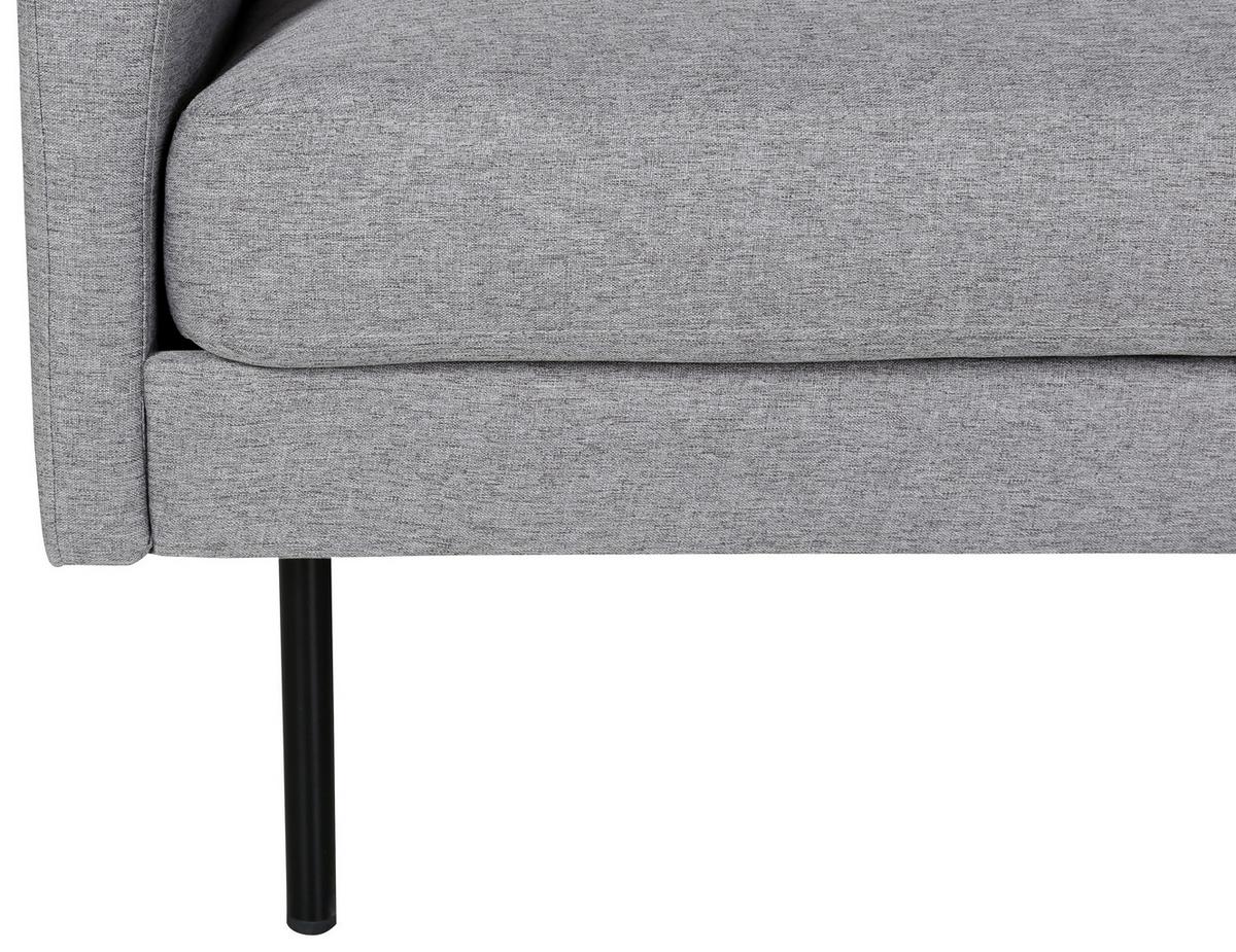 2-Sitzer-Sofa Zoom - Schwarz/Grau, Design, Textil/Metall (180/78/80cm) - Livetastic