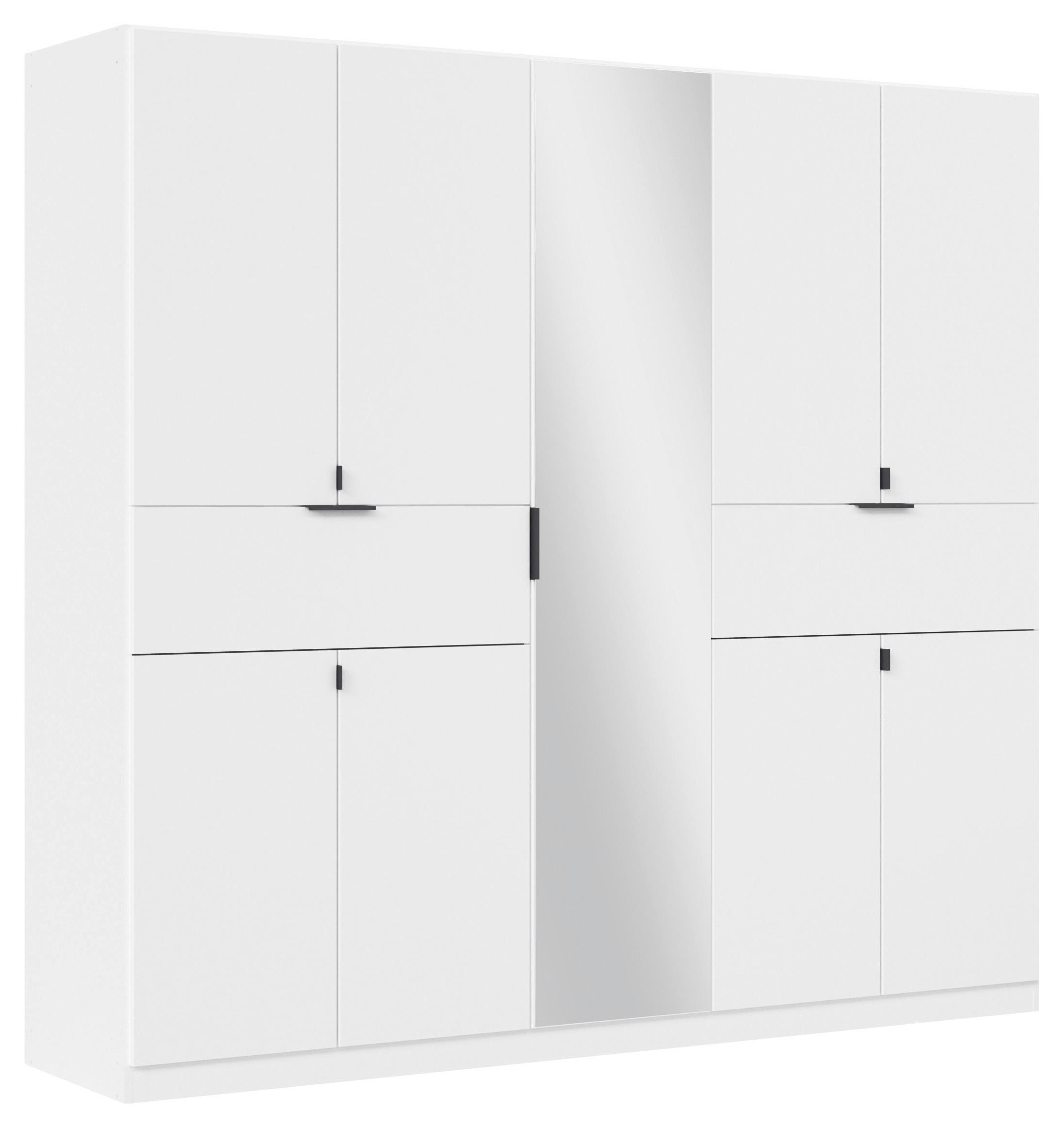 Drehtürenschrank Ticao Weiß B: 226 cm - Silberfarben/Weiß, MODERN, Holzwerkstoff (226/210/54cm) - Rauch Möbel
