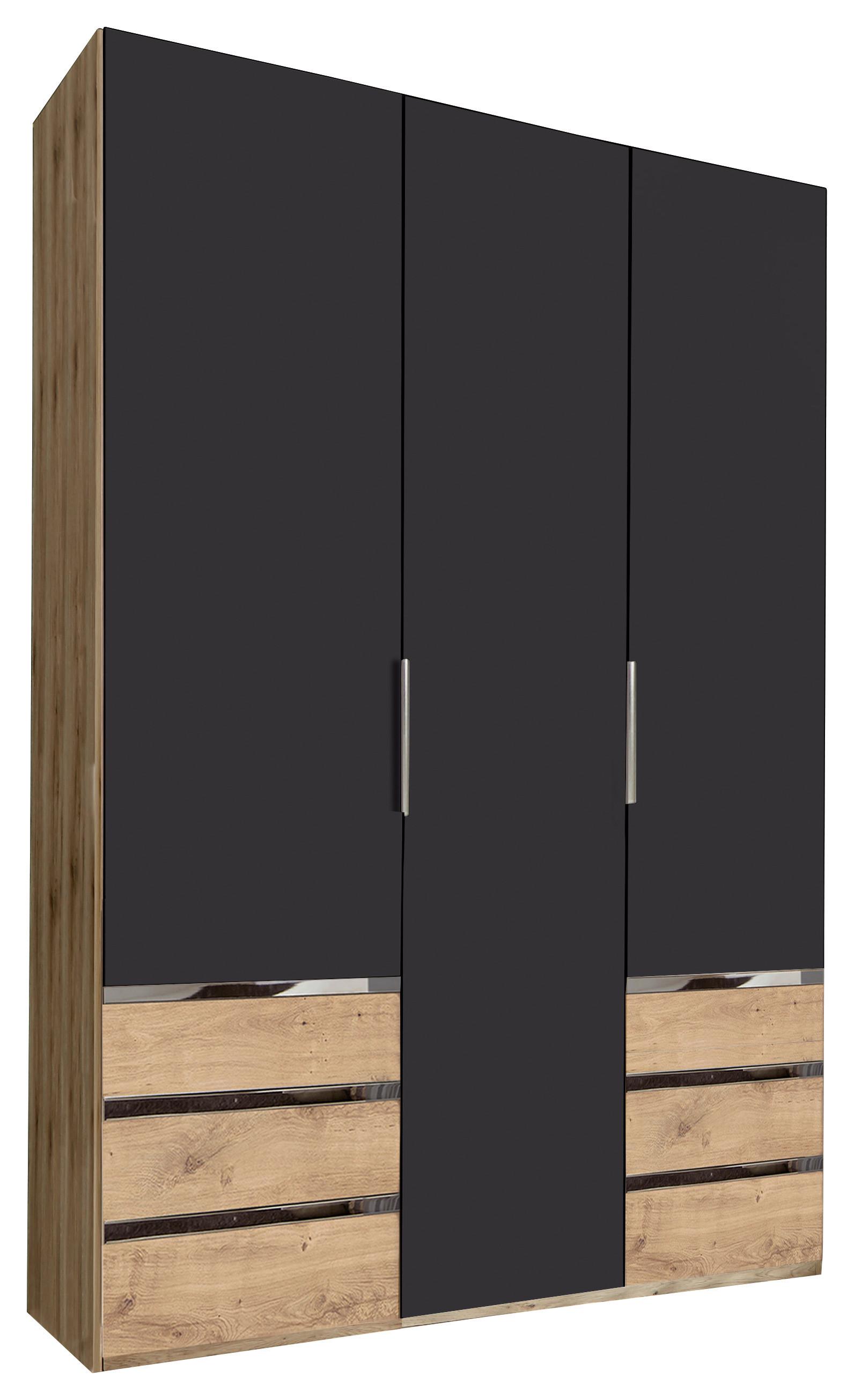 Drehtürenschrank mit Schubladen 150cm Level 36a, Graphit Dekor - Eichefarben/Graphitfarben, MODERN, Holzwerkstoff (150/216/58cm) - MID.YOU
