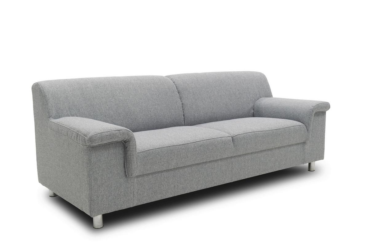 3-sitzer-sofa Jamie Rücken Echt Silberfarben Webstoff - Chromfarben/Silberfarben, KONVENTIONELL, Textil (190/72/80cm) - MID.YOU
