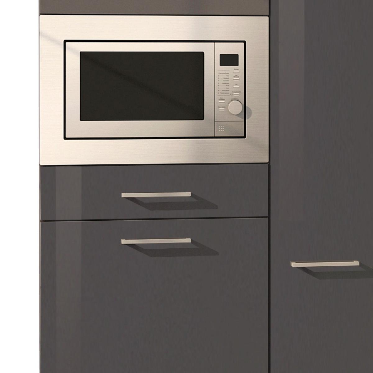 Küchenzeile Mailand mit Geräten 310 cm Anthrazit Elegant - Eichefarben/Anthrazit, MODERN, Holzwerkstoff (310cm) - Held