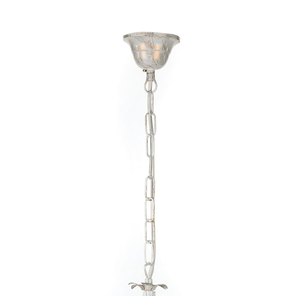 Kristall-Hängeleuchte 4669/5 - Weiß, Natur, Glas/Textil (60/105cm)