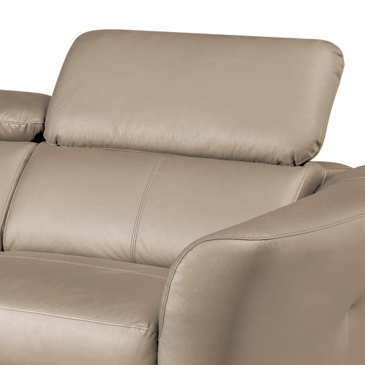 Ecksofa Berne Hellgrau S: 183x261 Cm - Hellgrau/Schwarz, Design, Leder/Textil (183/261cm) - Livetastic