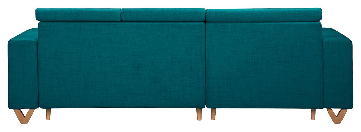 Ecksofa Bella Petrol S: 257x174 cm - Wengefarben/Petrol, Design, Textil (257/174cm) - Livetastic