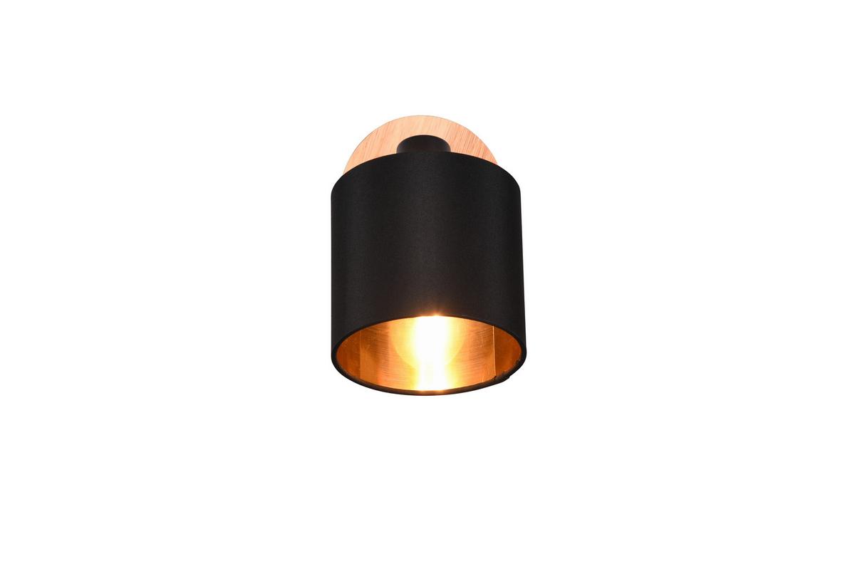 Wandstrahler Tommy 1-flammig L: 18,5 Cm - Goldfarben/Schwarz, KONVENTIONELL, Textil/Metall (18,5/12/19,5cm)