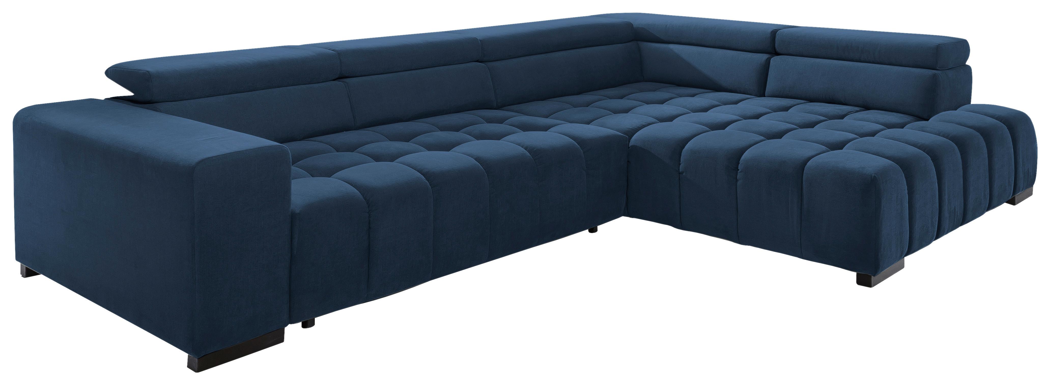 Eckschlafsofa Elias Neu Blau S: 307 cm - Blau/Schwarz, Design, Textil (307/201cm) - Livetastic