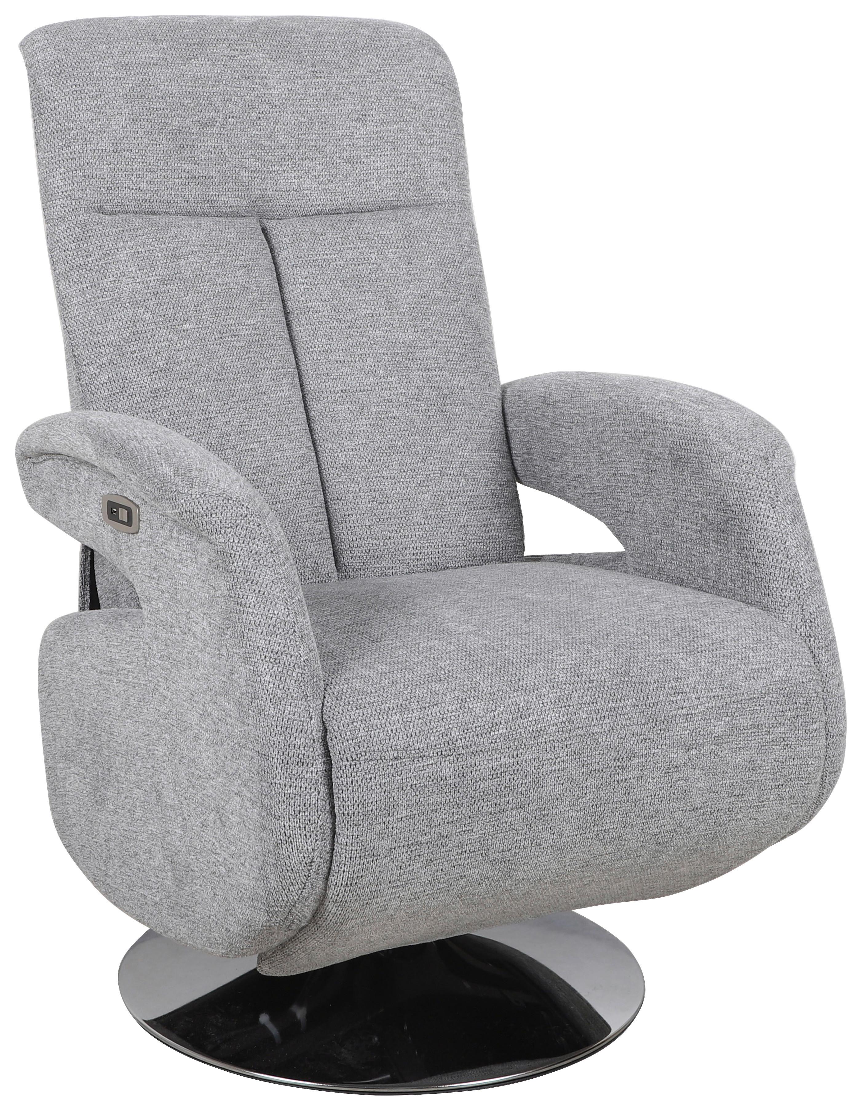 Fernsehsessel Saturn - Chromfarben/Grau, MODERN, Textil/Metall (70/110/159cm)