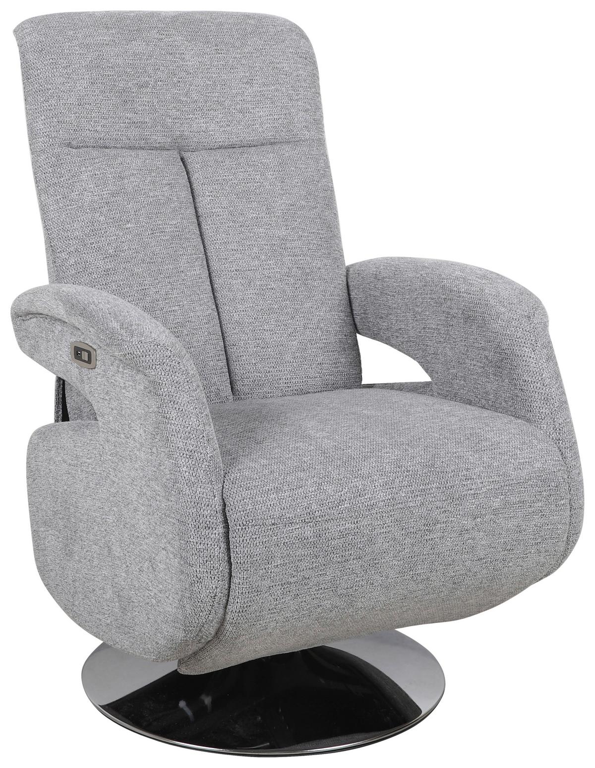 Fernsehsessel Saturn - Chromfarben/Grau, MODERN, Textil/Metall (70/110/159cm)