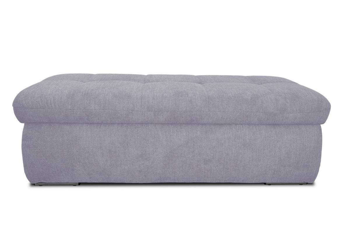 Hockerbank Moric Mikrofaser Grau H: 43 Cm Inkl. Stauraum - Chromfarben/Grau, KONVENTIONELL, Textil (136/43/64cm) - MID.YOU