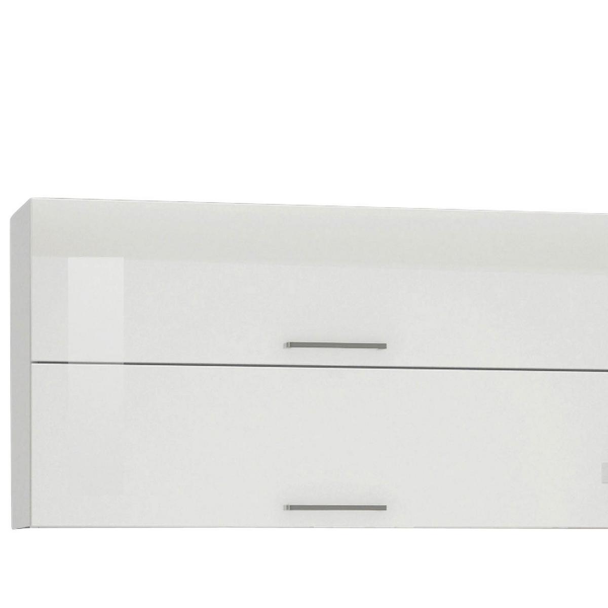 Küchenzeile Mailand mit Geräten 220 cm Weiß Elegant - Weiß Hochglanz/Eichefarben, MODERN, Holzwerkstoff (220cm) - Held