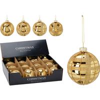 CHRISTBAUMKUGEL-SET HANNA - Goldfarben, Basics, Glas (8/8/9.5cm)