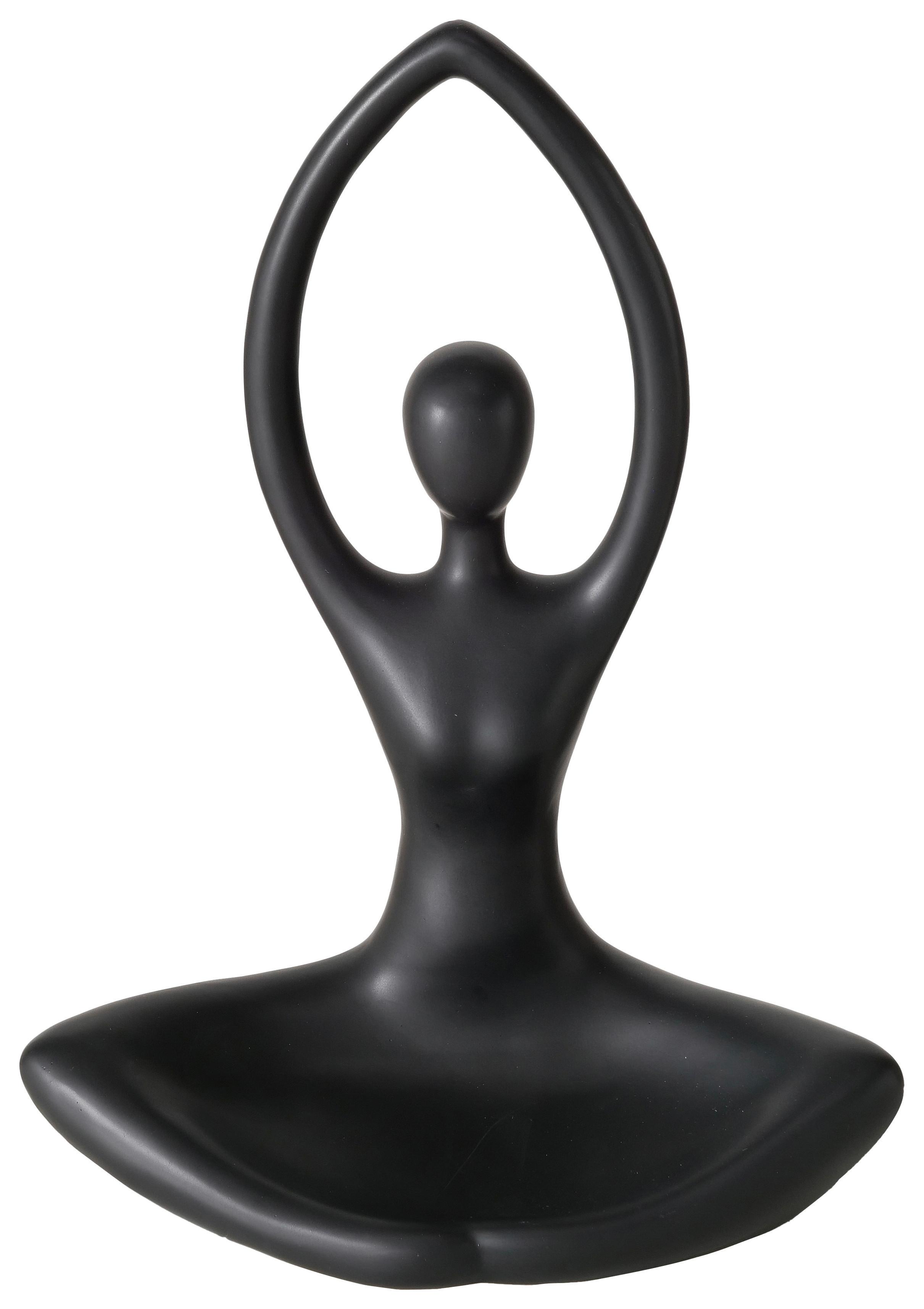 Svícen Na Čajovou Svíčku Yoga I - černá, Basics, keramika (22/30/13cm) - Modern Living