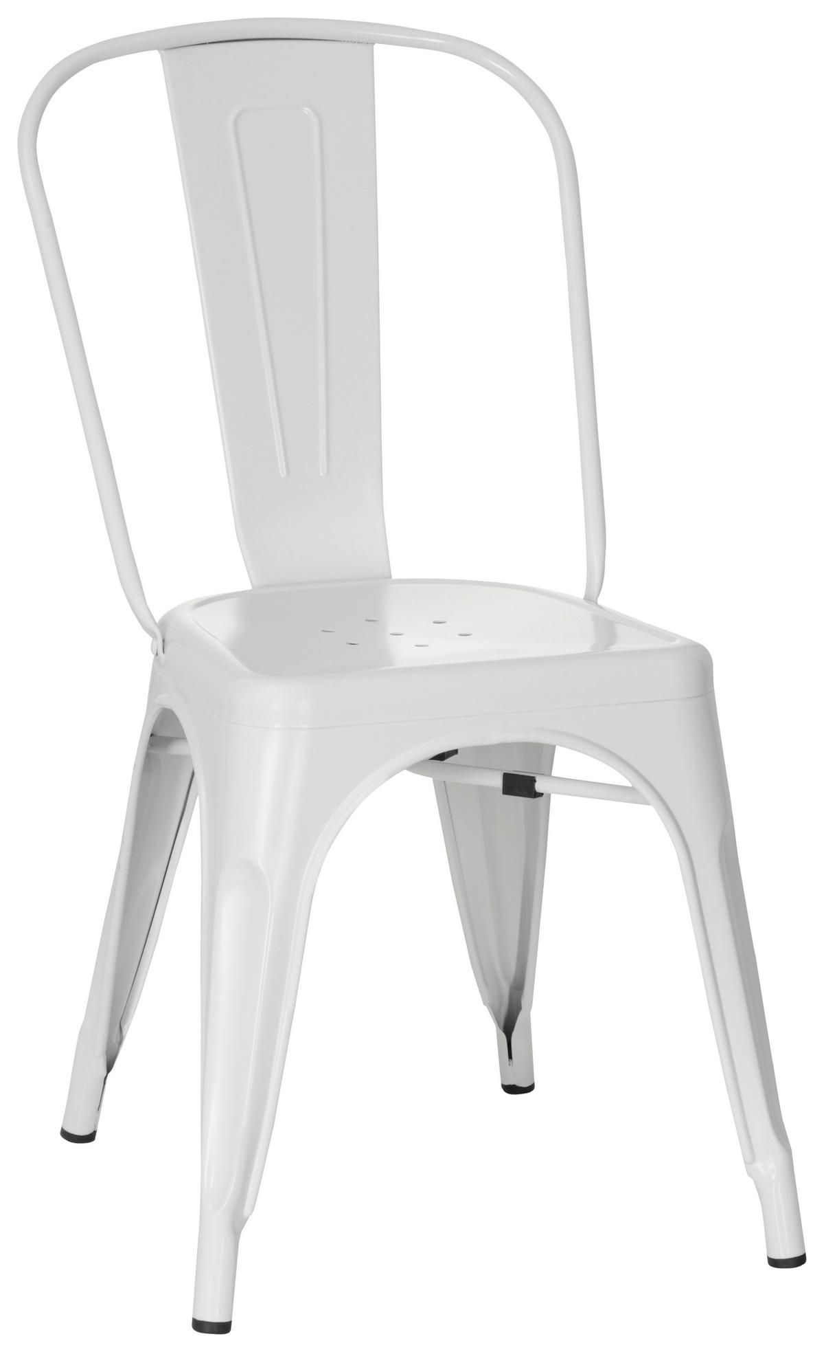 Stuhl Vantaggio Brush Stapelbar Weiß Bis 150 Kg - Weiß, Basics, Metall (44/84/54cm) - MID.YOU