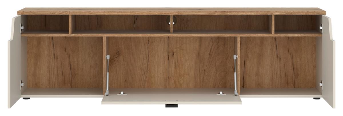 TV-Element Cut Out, B: 195 cm Kaschmir/Eichefarben - Kaschmir/Eichefarben, MODERN, Holzwerkstoff (195/56,4/45cm) - Premium Living