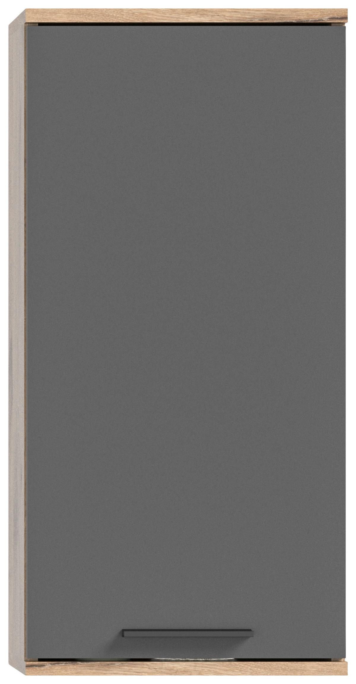 Badezimmer Mason Grau Eiche Dekor - Erlefarben/Schwarz, MODERN, Glas/Holzwerkstoff (134cm) - MID.YOU