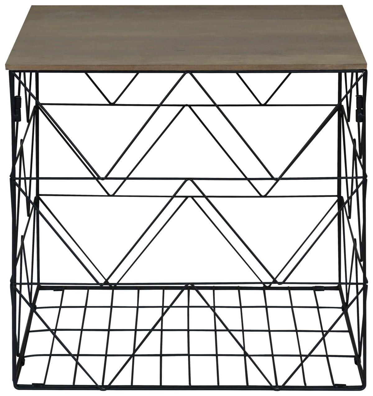 Beistelltisch Mit Metallgerüst Sally Schwarz / Dunkelbraun - Dunkelbraun/Schwarz, MODERN, Holzwerkstoff/Metall (40/38/40cm)
